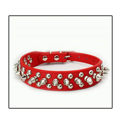 Bronze Spiked Studded Leather Dog Collars For Small Medium Large Dogs Pet Spike Collar Rivets Anti-Bite Pet Products Neck Strap