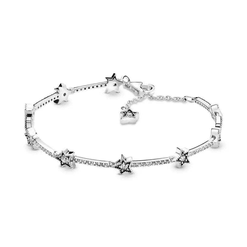 2026 New 100% 925 Sterling  Silver Sparkling Hidden Full Zircon Luxury Charm Bracelet for Women DIY Exquisite Decoration Jewelry