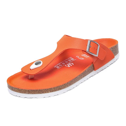 All-match Flats Beach Slippers Mens Thick Sole Men Cork Luxury Sandals Beach Vacation Comfort Shoes Slip on Flip Flops for Men