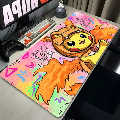 Mouse Pad Large Game Rubber Desk Mat Computer Keyboard Pad P-Pokemon Pikachu PC Gaming Accessories Carpet Kawaii Mousepad