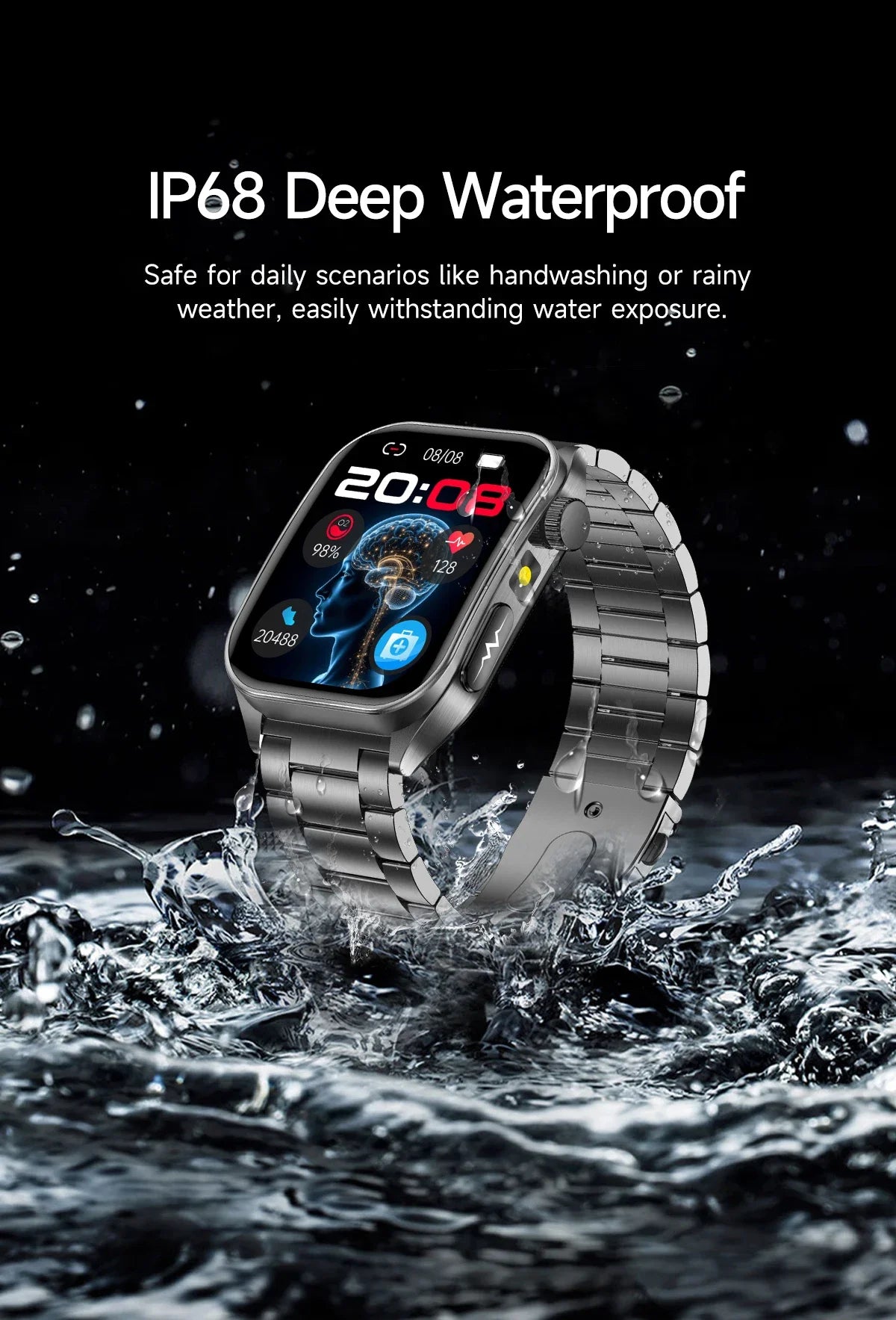2026 New Health Smart Watch Laser Therapy Reduce Three Highs Blood Oxygen Pressure Uric Acid Blood Lipid ECG Smartwatch For Man