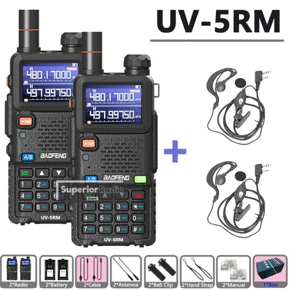 2/4PCS Baofeng UV-5RM 10W Walkie Talkie  Wireless Copy Frequency  Long Rang Type-C Charge Long Range FM Flashlight Two Way Radio
