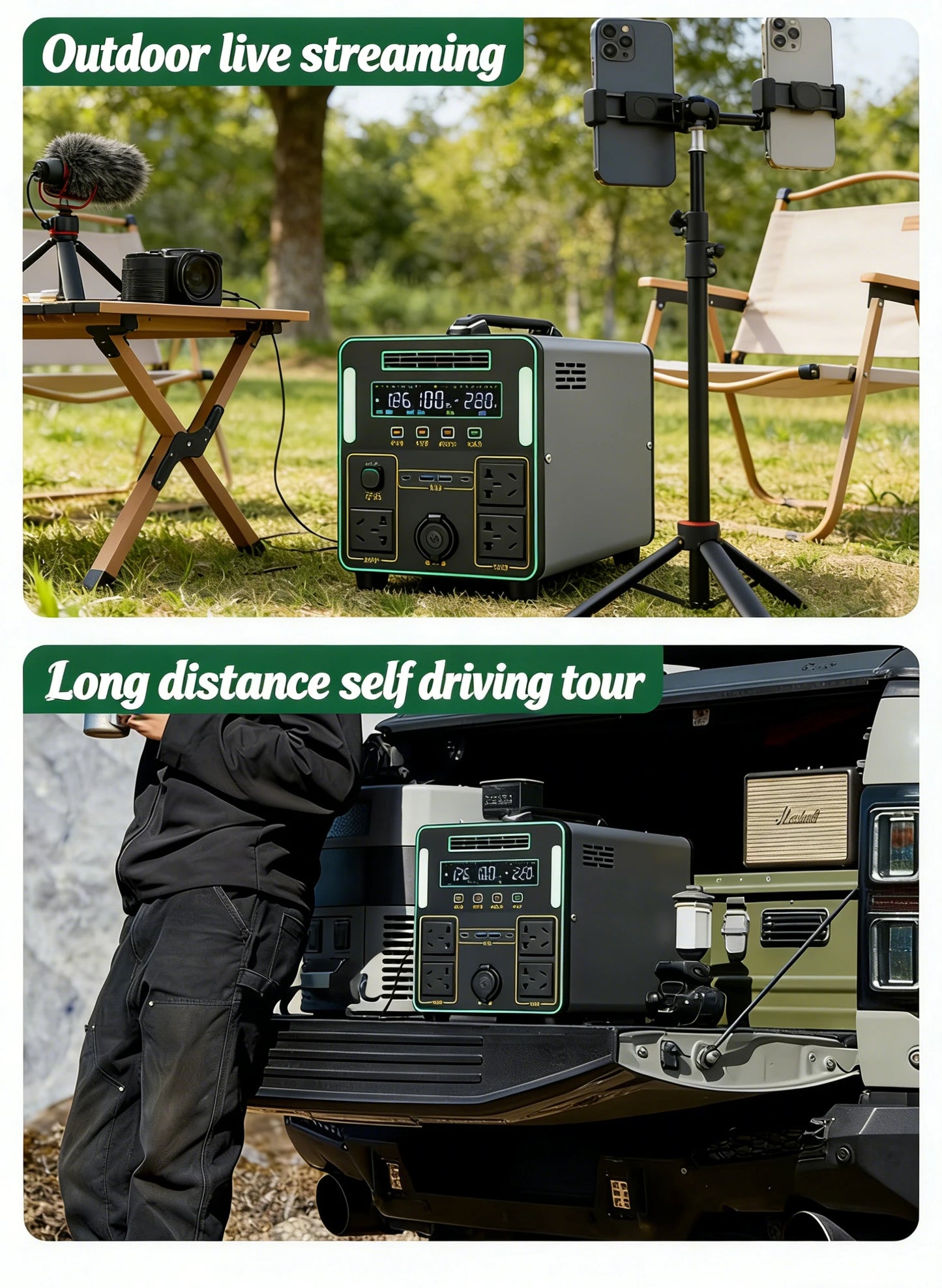 6000W Portable Power Station For Outdoor Camping And Home 5500WH Lifepo4 Battery Solar Generator Emergency Supply