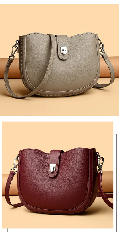 Luxury Genuine Leather Tote Bag Women Real Cow Leather Handbag Fashion Ladies Shoulder Crossbody Bags 2025 New Female Sac A Main
