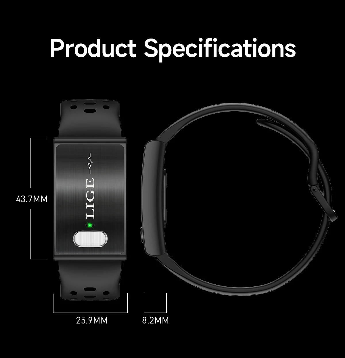 LIGE 2026 ECG+PPG Nursing Grade Smart Bracelet HRV Body Fat BMI Blood Pressure Body Temperature Men Women Health Sports Watches