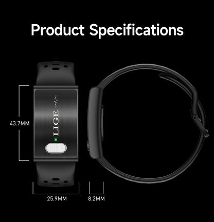 LIGE 2026 ECG+PPG Nursing Grade Smart Bracelet HRV Body Fat BMI Blood Pressure Body Temperature Men Women Health Sports Watches