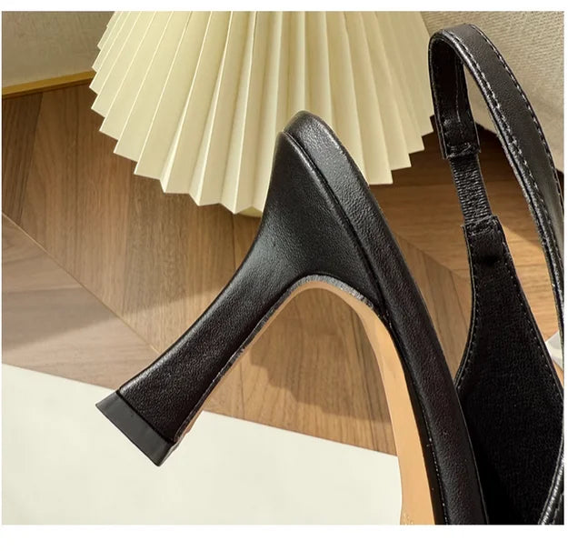 Sandals Luxury Brand Sexy Dress Shoes Elegant Chunky High Heeeled Pumps Sexy Pointed Toe Evening Shoes Women Shoes V Cut Shoes