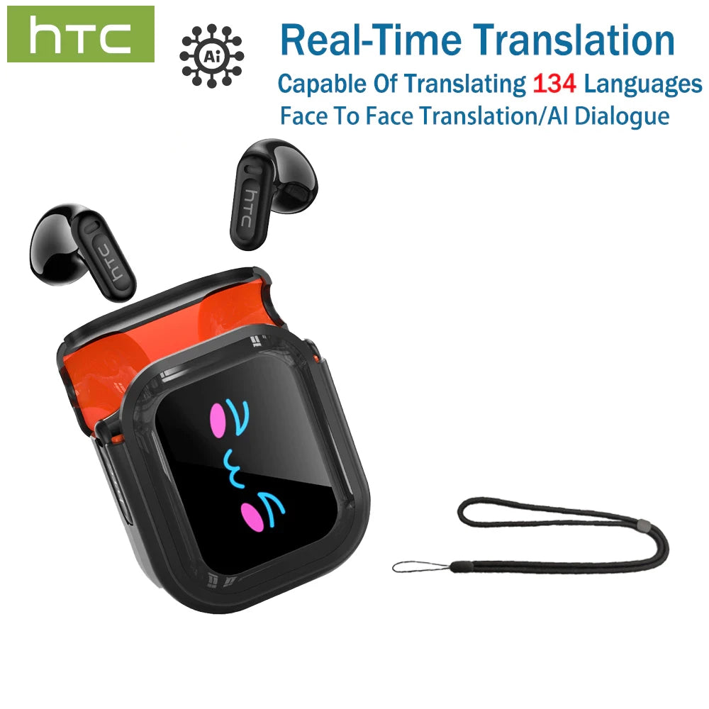 HTC NE20 Original Wireless Bluetooth Earphone In Ear AI Translate Earbud LED Multi-function Touchscreen Noise Reduction Headset
