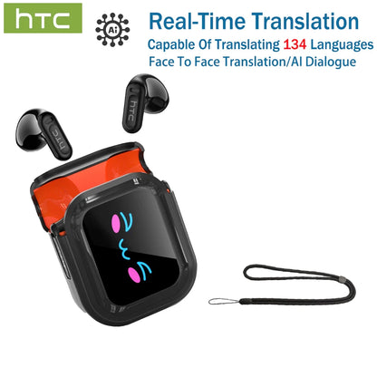HTC NE20 Original Wireless Bluetooth Earphone In Ear AI Translate Earbud LED Multi-function Touchscreen Noise Reduction Headset