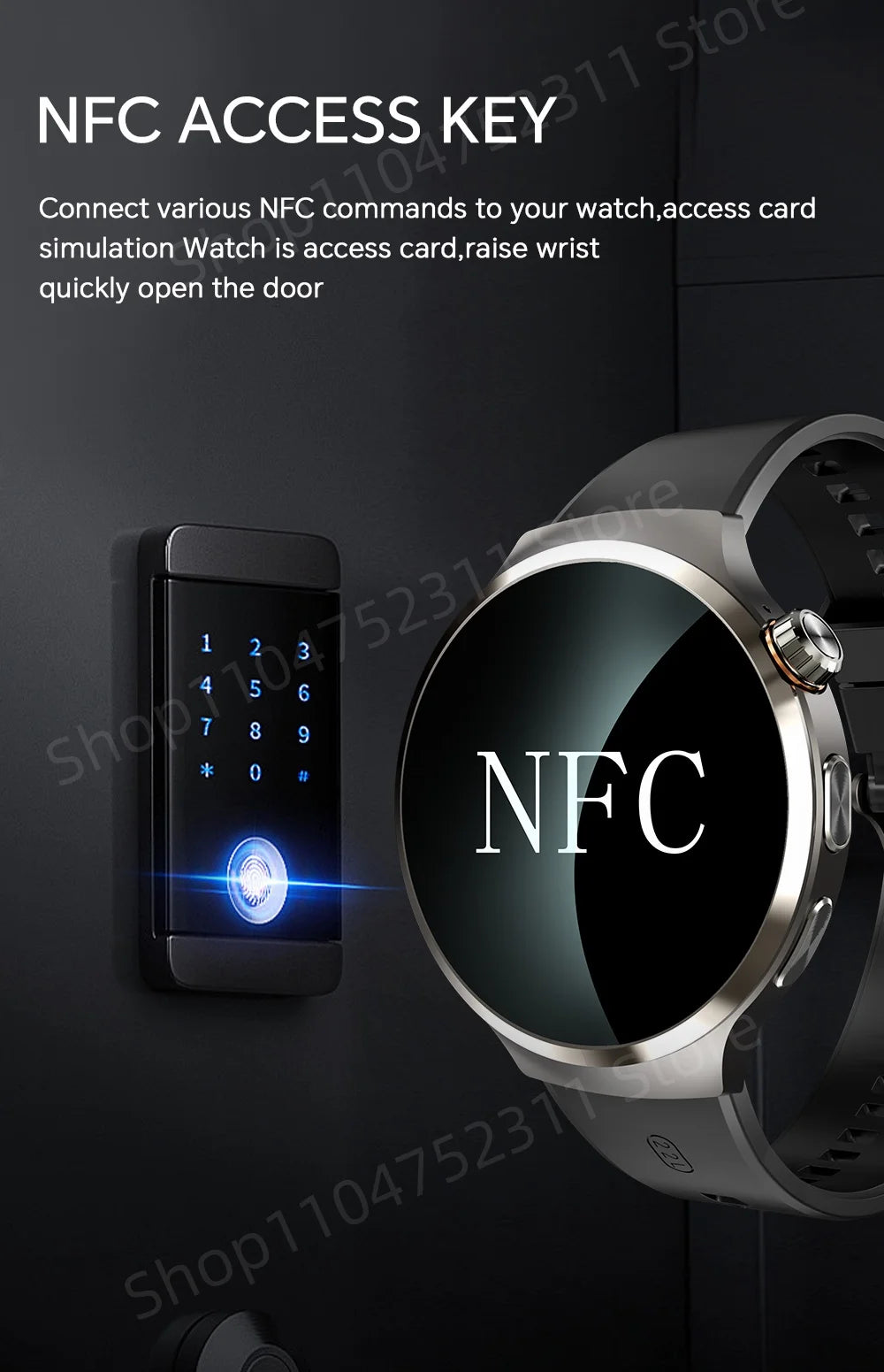 4G 5G Cellular Version Android 13.0 Smartwatch GPS Wifi Smart Watch With 190° Rotary Camera Dual System WIFI Google Play Store