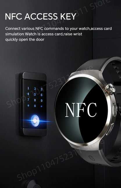 4G 5G Cellular Version Android 13.0 Smartwatch GPS Wifi Smart Watch With 190° Rotary Camera Dual System WIFI Google Play Store