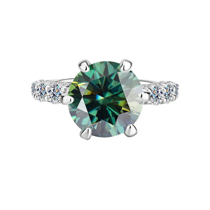 Women's Fashion High-End PT950 Platinum Ring, Luxury Inlaid 2CT Moissanite, White Moonlight Light Luxury Style