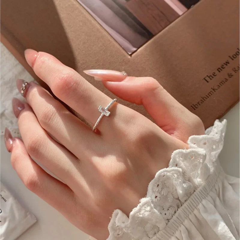 PANJBJ 925 Sterling Silver Golden Flower Rings For Women Drip Glaze Plant Irregular Adjustable Sweet Jewelry Gift Dropshipping