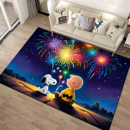 Cartoon Snoopy HD Printed Rugs Carpet For Living Room Home Decoration Children's Crawling Living Room Area Rug Game Floor Mat