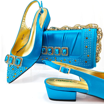 Doershow New Arrival Shoes and Bag Set African Sets 2024 Olive Nigerian Women Shoes and Matching Bags Set for wedding  1-11