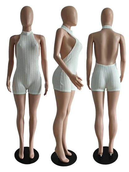 Wholesale Clothing Casual Jumpsuit Women 2024 One-pieces Rompers Womens Summer Backless White Bodycon Fitness Romper Playsuits
