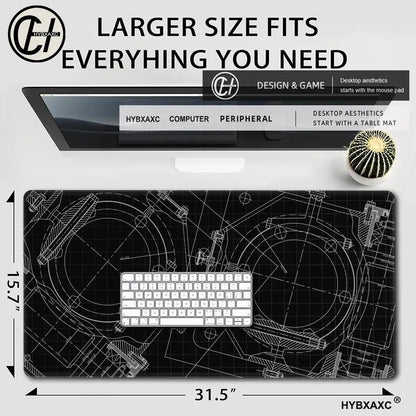 Mechanical Drawing Mouse Pad Gaming Accessory Large HD Mousepad XXL MousePad Natural Rubber Carpet Non-Slip Table Mat Office Rug