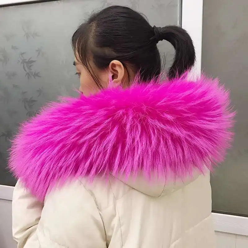 2025 Winter Raccoon Fur Collar Women Men Luxury Natural Fur Hood Trim Decors For Coat Jacket  Genuine Real Fur Shawls Scarves
