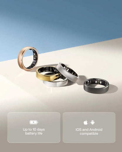 RingConn Gen 3 Smart Ring Vascular Trends Tracking No Subscription App Vibration Alert Sleep Fitness Heart Rate Monitor 14-Day