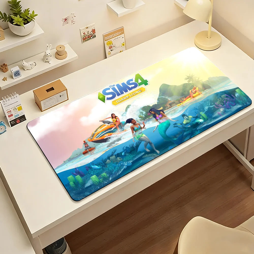 The S-Sims 4   Mouse Pad Non-slip Rubber Computer Mat Gamer Balance Decoracion Deskmat Laptop Office Large