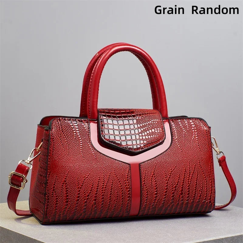 Fashionable Ladies Handbag Soft PU Leather Polyester Lining Zipper Closure Shoulder Bag Essential for Commuting Mothers Day Gift