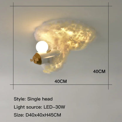 2025 Rocket Astronaut Ceiling Light For Bedroom Study Kids Nursery Modern Creative Led Cloud Led Lights Boys Children Room Light