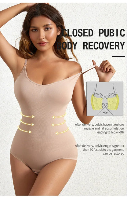 1 Piece Solid Seamless Brief Shaping Shapewear Bodysuit, Tummy Control Butt Lifting Slimmer Body Shaper, Women's Underwear