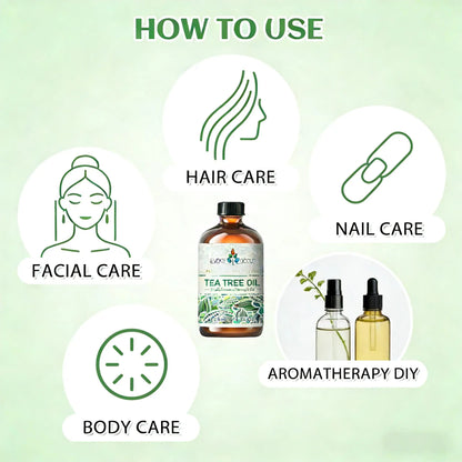 EVOKE OCCU Tea tree Essential Oils, 118ML/4 Fl.Oz. Premium Plant Oil for Hair&Nail Care Diffuser Soap Making, Add to Shampoo