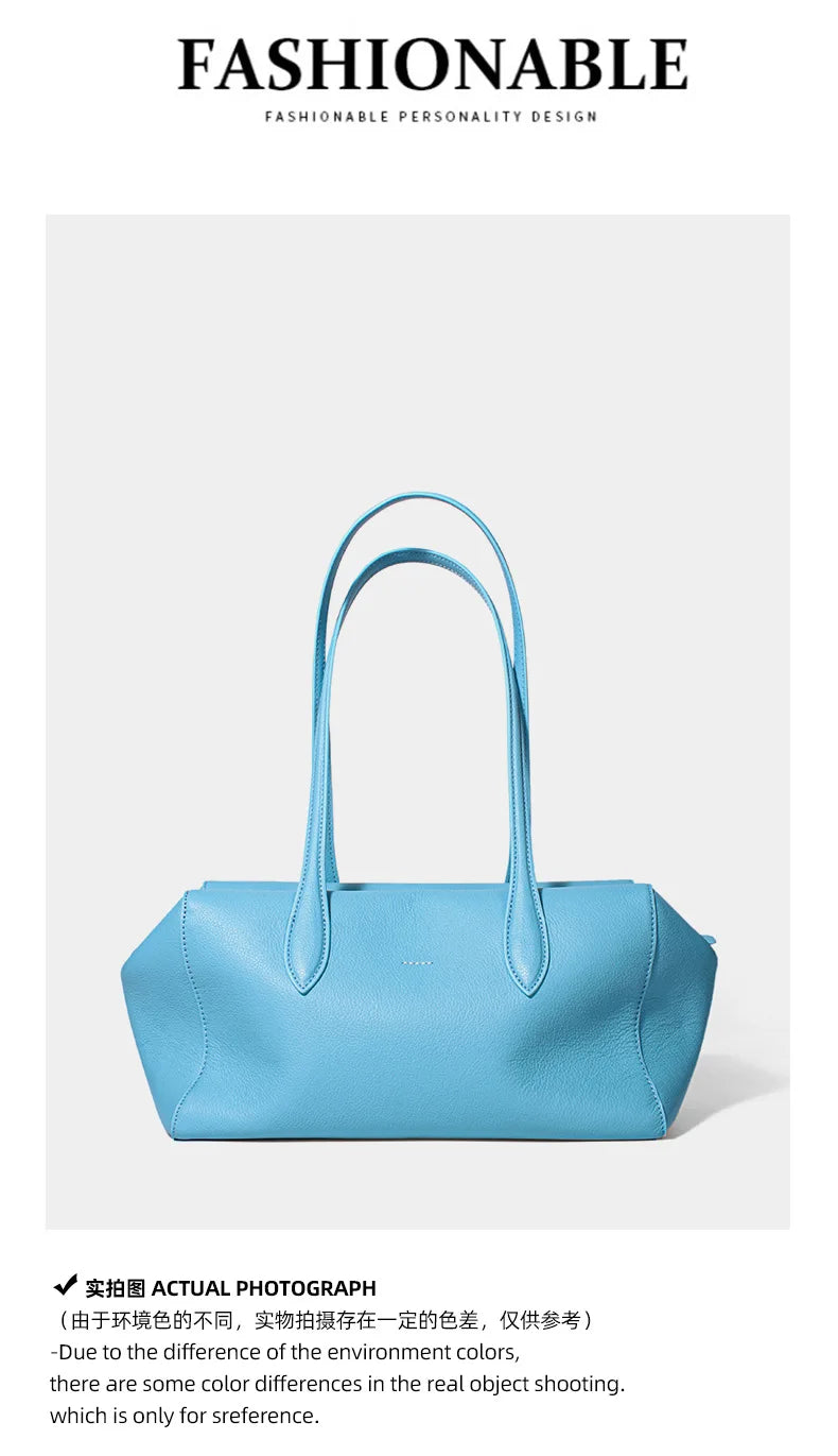 Cow Genuine Leather Underarm Bags Female Fashion Women's Bag Top-grain Leather Shoulder Handbag Ladies Luxury Designer Handbags