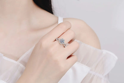 Exquisite Light Luxury Ring 1ct Women Moissanite PT950 Platinum - Simple Versatile Style, Daily All-match Fashion