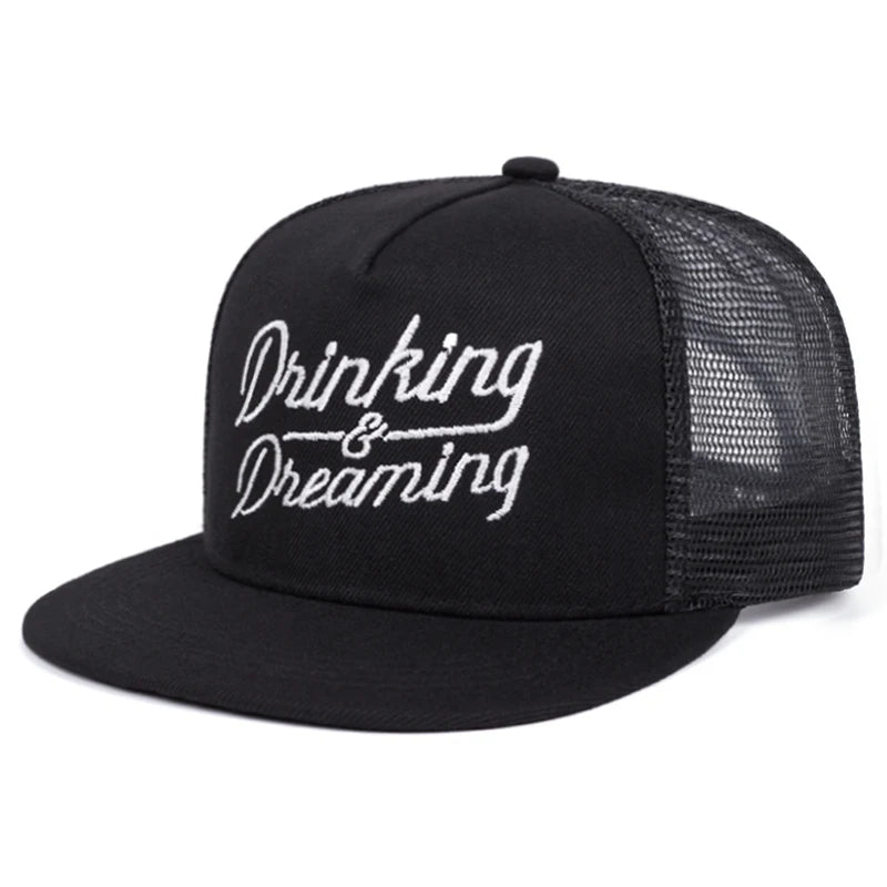 2025 Personalized New Flat Edge Hat letters Creative Embroidered Street HipHop Hat Outdoor Leisure Sunshade Baseball Hat Net Hat