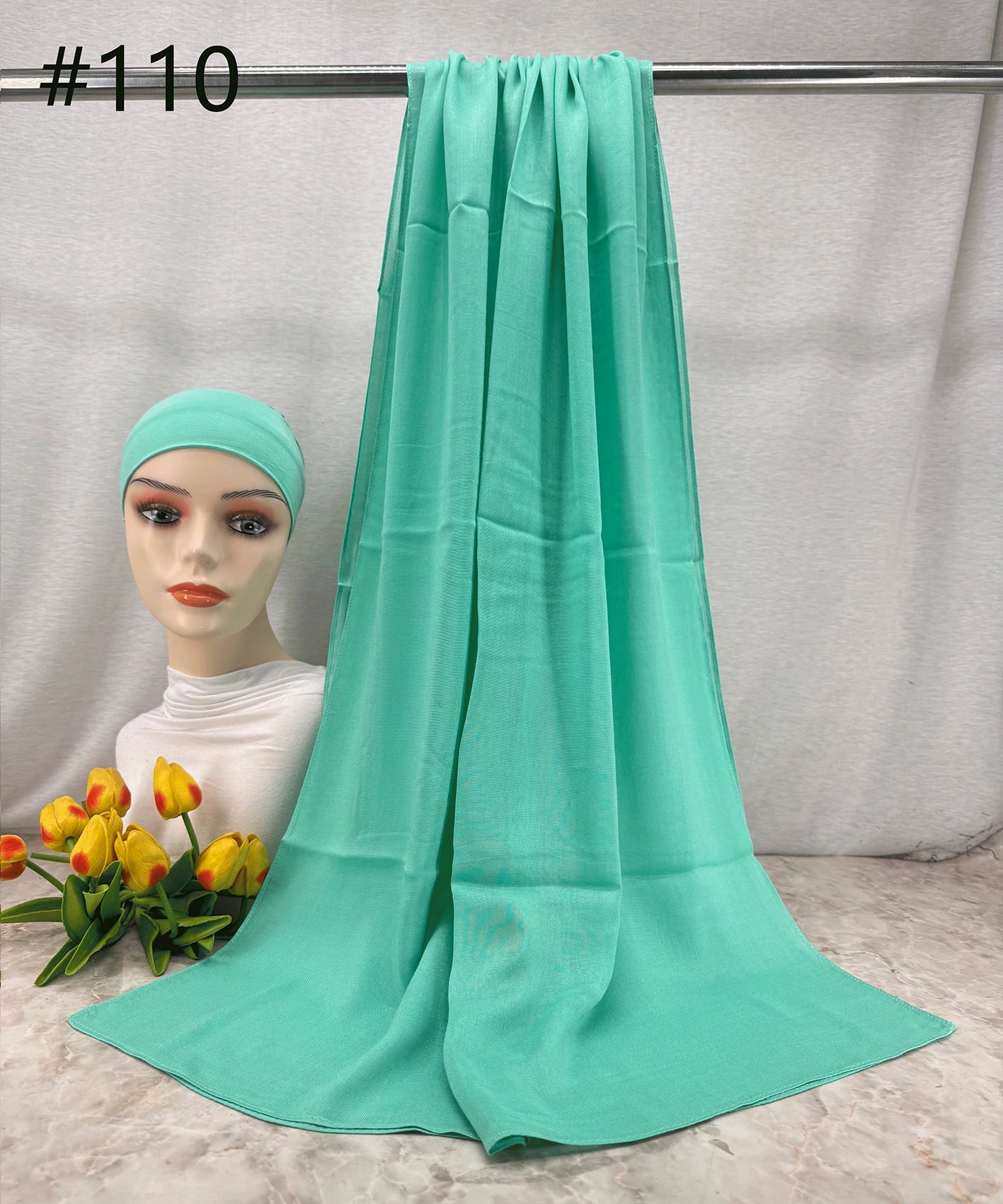 110colors Modal Hijab with Modal Undercap Set Basic Stretchy Pullover Headscarf Thin Breathable Sunscreen Head Wrap Hijabs Scarf