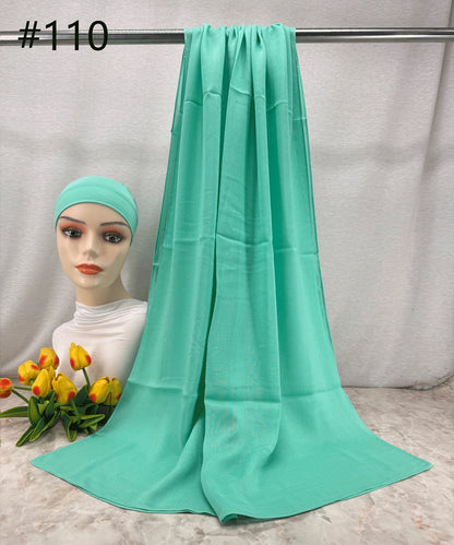 110colors Modal Hijab with Modal Undercap Set Basic Stretchy Pullover Headscarf Thin Breathable Sunscreen Head Wrap Hijabs Scarf