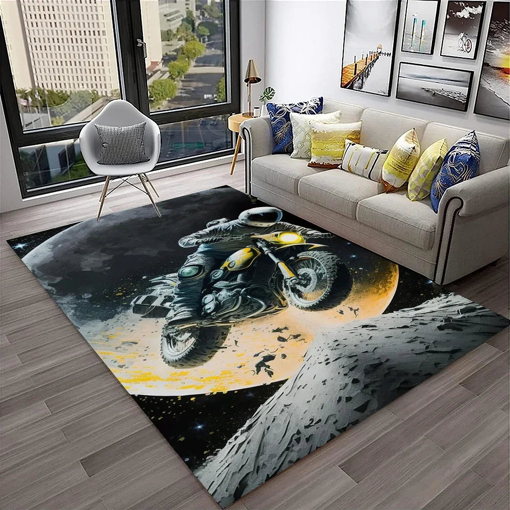 Off Road Motorcycle Racing Moto Carpet Rug for Home Living Room Bedroom Sofa Doormat Decor,Kid Play Area Rug Non-slip Floor Mat