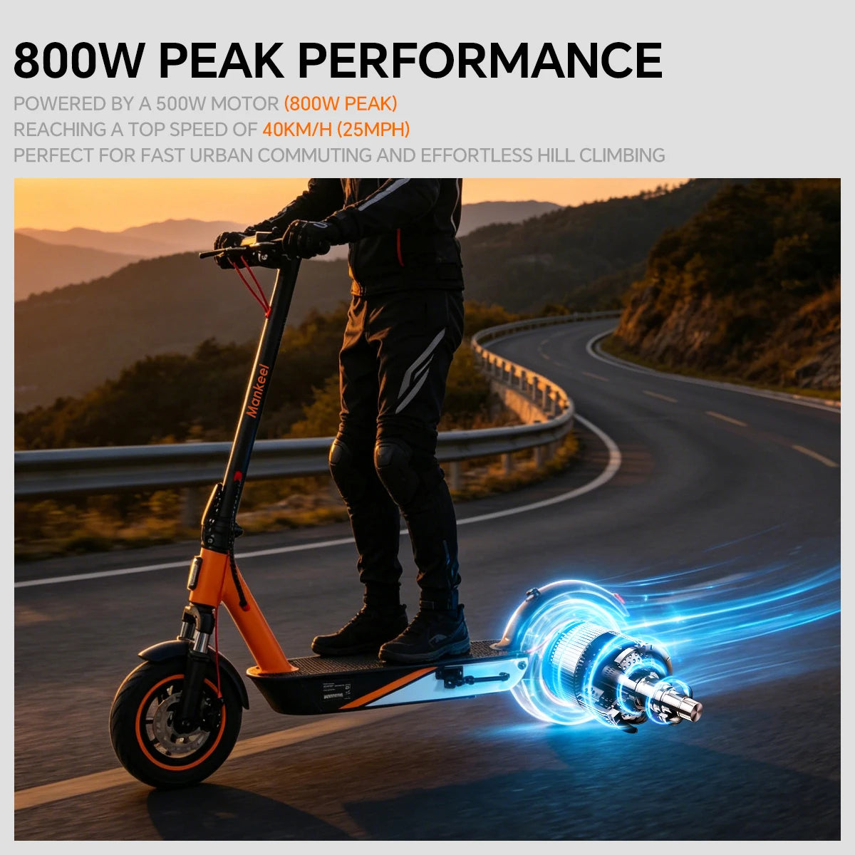 Foldable Electric Scooter For Adults Dual Shock Absorbing eScooter Equipped 10 Inch Tires Lightweight Travel Scooter
