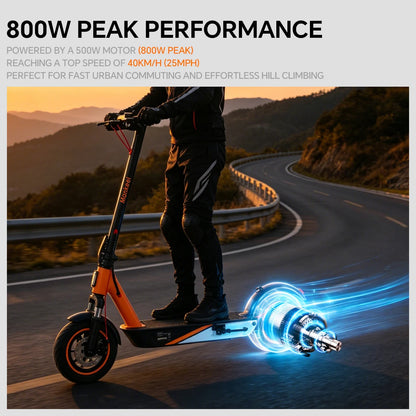 Foldable Electric Scooter For Adults Dual Shock Absorbing eScooter Equipped 10 Inch Tires Lightweight Travel Scooter