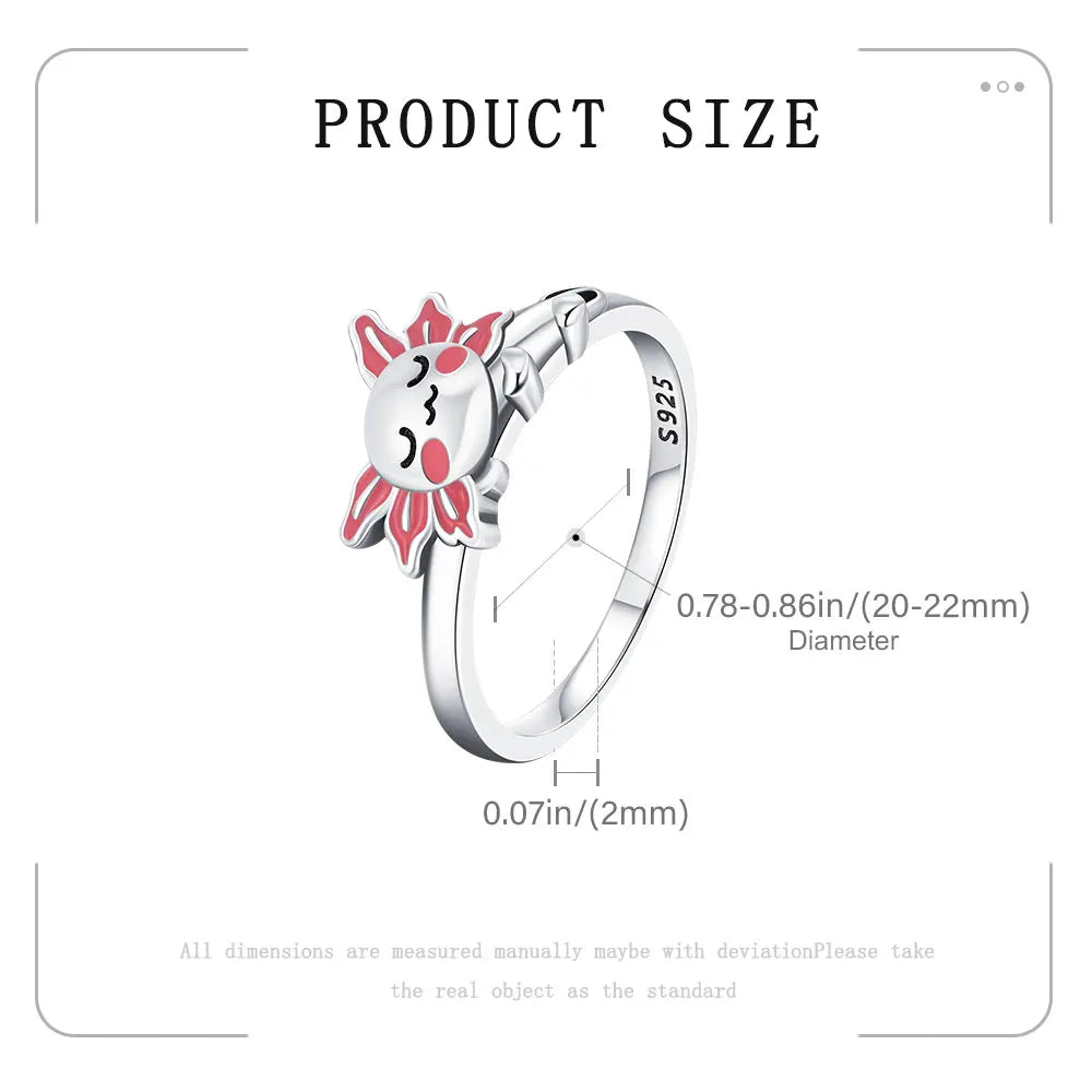 New Original Cartoon Animal Ring S925 Sterling Silver Rings Fashion Elegant Jewelry Romantic Gift For Woman Fine Butterfly Ring