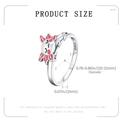 New Original Cartoon Animal Ring S925 Sterling Silver Rings Fashion Elegant Jewelry Romantic Gift For Woman Fine Butterfly Ring