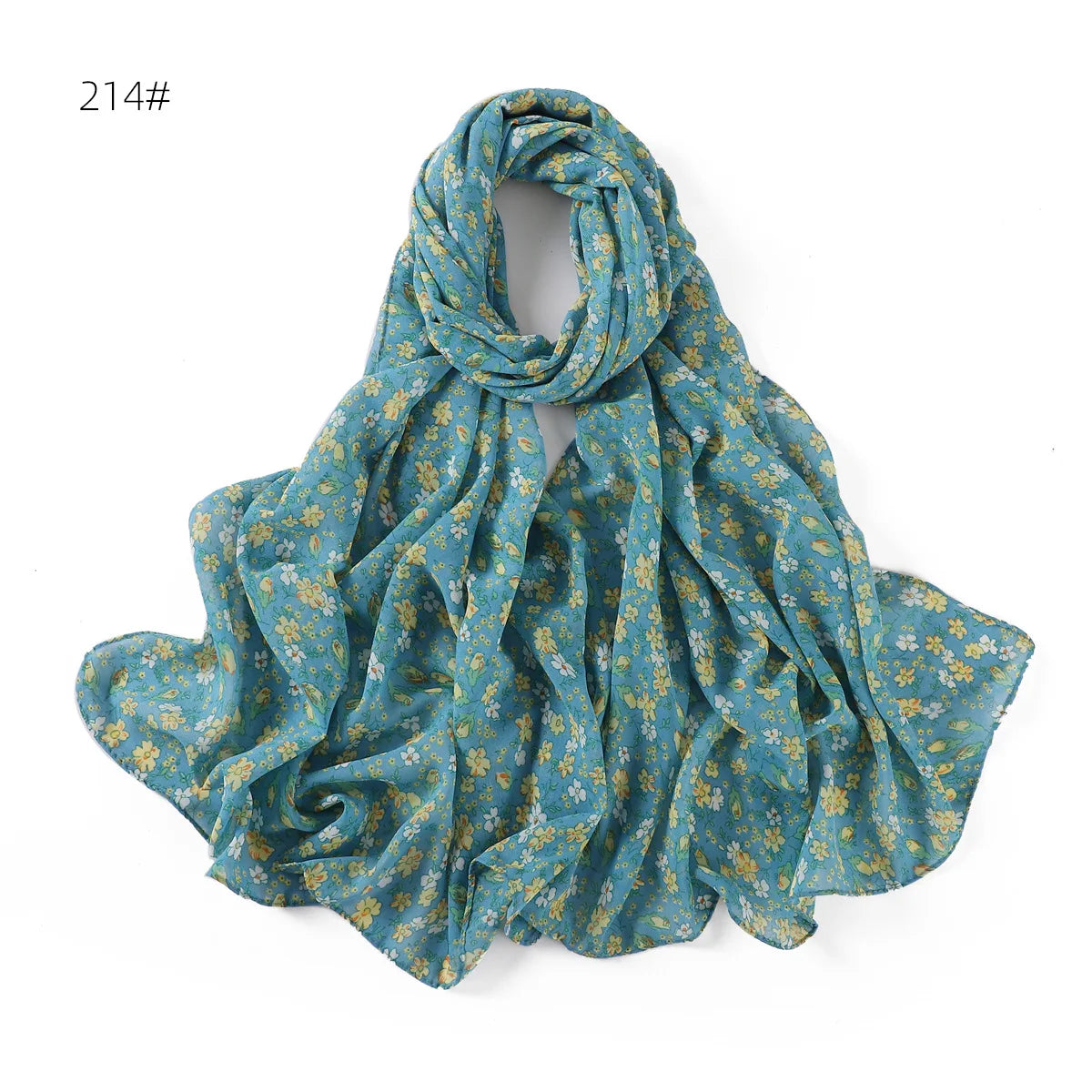 66 Colors Pearl Chiffon Printed Hijab Scarf New Fresh Small Floral Polka Dot Sunscreen Silk Scarf Shawl Turbans for Women Hijabs