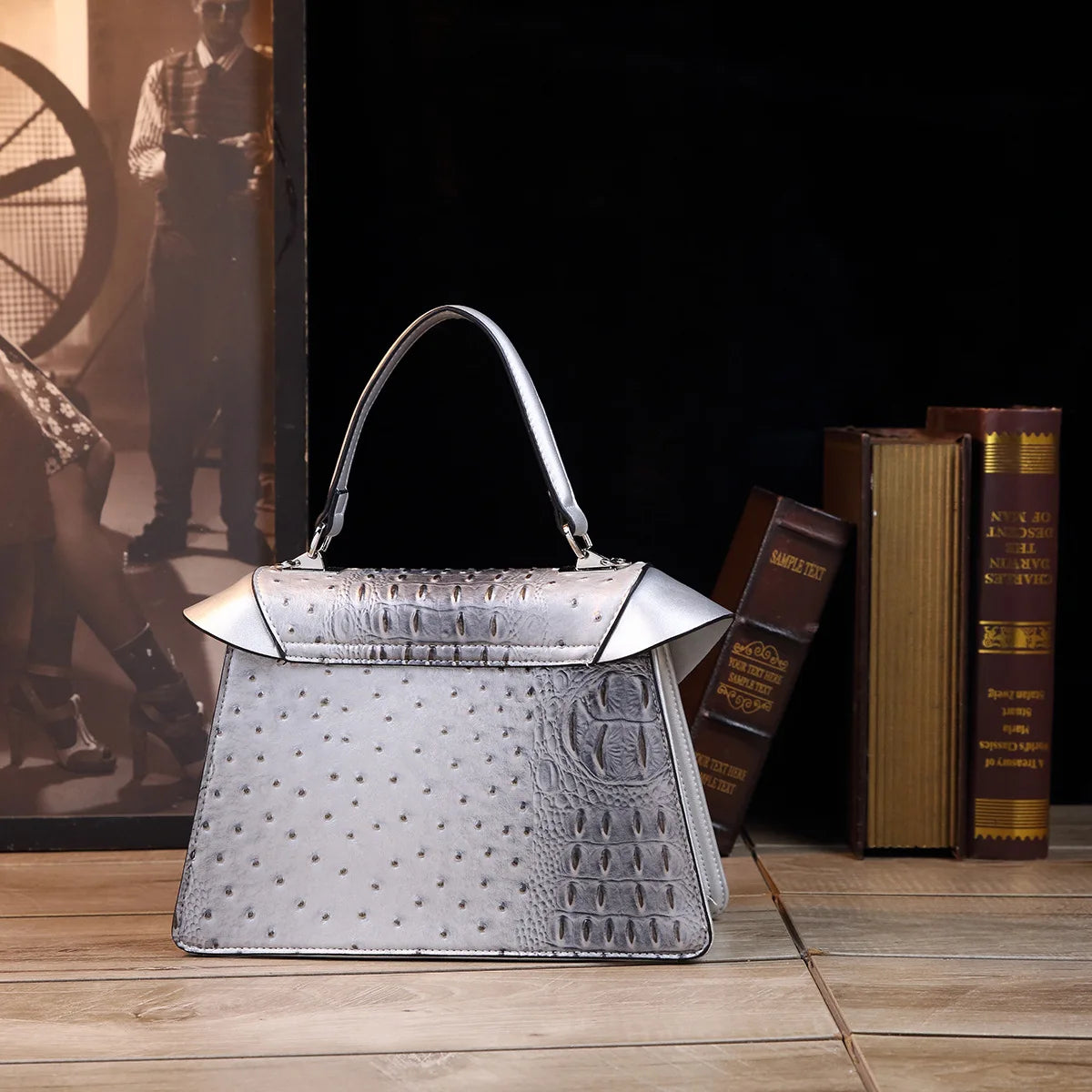Luxury Designer Brand New Cowhide High Quality Crocodile Print Handbag Women's Fashion Single Shoulder Crossbody Bag Hot Sale