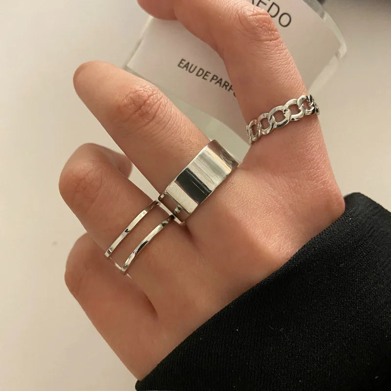 Boho Gold Color Rings Set For Women Fashion Cubic Zircon Heart Star Moon Flower Finger Rings Female Simple Trendy Jewelry Gifts