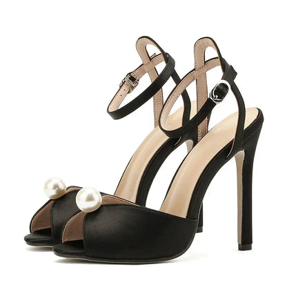 Sexy Open Toe Sandals Woman Ankle Buckle Strap Stiletto Heels Party Prom Shoes Summer Pumps Luxury Sandals High Heels Slides