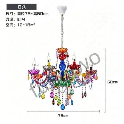 Modern Makaron Colorful Crystal Chandelier Lights Crystal Decora Lighting AC Guaranteed 100% Crystal Pendant Lamp