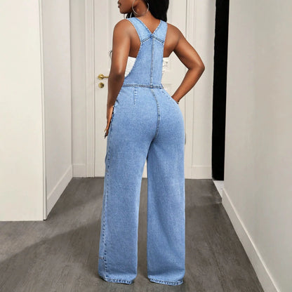 Jumpsuits Women Denim One Piece Suspenders Overalls Long Pants Tight Waist Rompers Y2k Streetwear Jumpsuit Work 2026 Summer