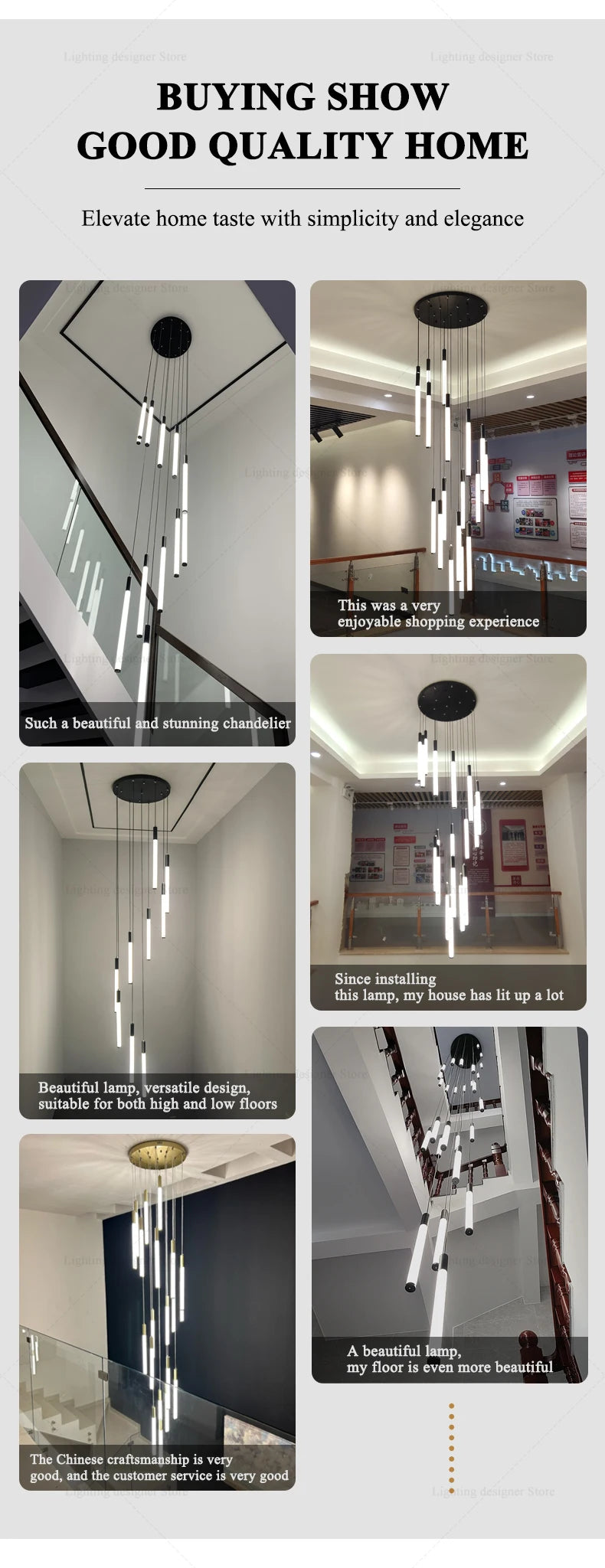 Modern Lighting Long Staircase Pendant Light Ceiling Chandelier hanging lights Stair Chandelier