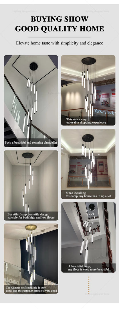 Modern Lighting Long Staircase Pendant Light Ceiling Chandelier hanging lights Stair Chandelier