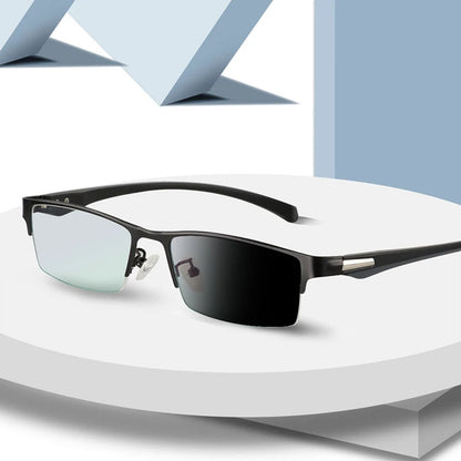 Smart Progressive Photochromic Reading Glasses Men TR90 Multi-Focus Anti Blue Ray Business Eyeglasses Fashion Half-Frame +2.5