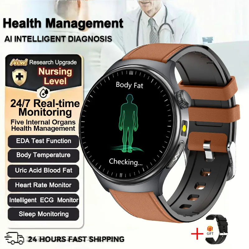 2026 New Health Sport ECG AI Diagnosis Smart Watches Men Heart Rate Blood Pressure IP68 Waterproof Smartwatches For Men Women