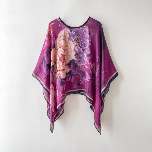 Women's Satin Silk Scarf Multi-Way Wrap, UPF 50+ Sun Veil & Beach Pareo, Lightweight Cover-Up Shawl