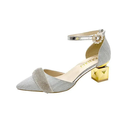 Thick Heel Women's Sandals Outdoor 2025 Trend The Best Low Price Shoe On Sale Chic and Elegant Summer Offers Luxury Ladies Shoes
